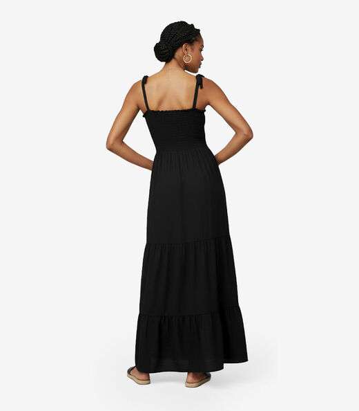 Vestido Longo Feminino De Lastex Duna Liso Select Preto