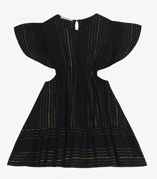 Vestido Infantil em Viscose Lurex Trick Nick Preto