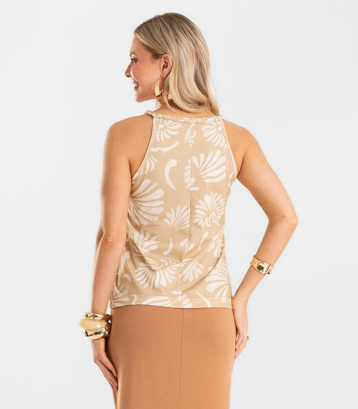 Blusa Feminina Com Alça Meia Malha Rovitex Marrom