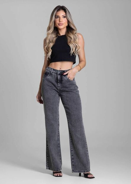 Calça Jeans Sawary Reta Brilho - 282931