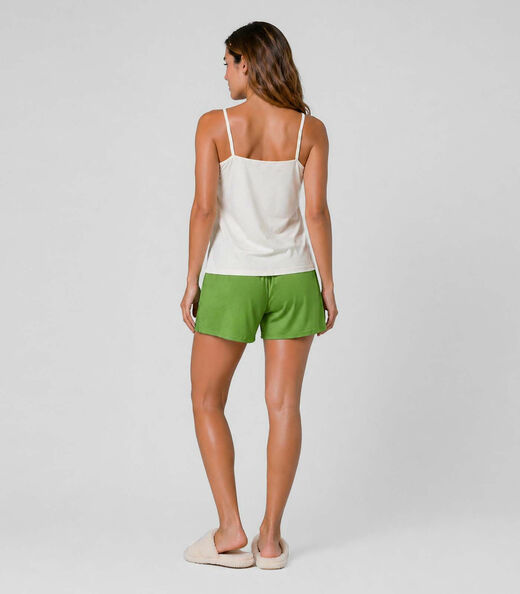 Pijama Feminino Blusa De Alça E Short Infinita Cor Rosa