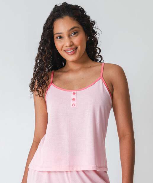 Pijama Feminino Alças Finas Marisa Rosa