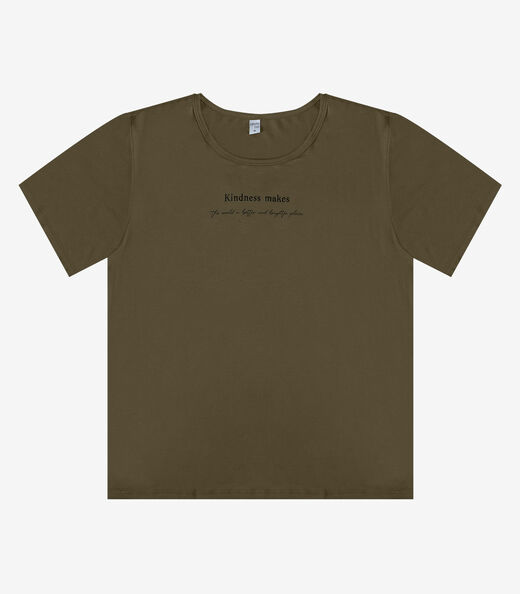 Blusa Feminina Manga Curta Infinita Cor Verde