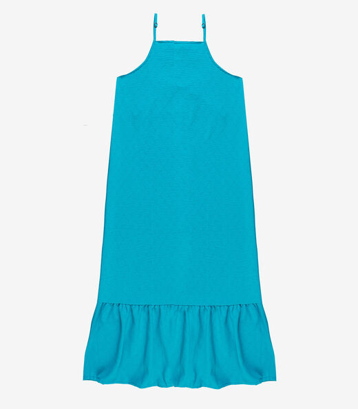 Vestido Longo De Alça E Recorte Maria Infinita Cor Azul