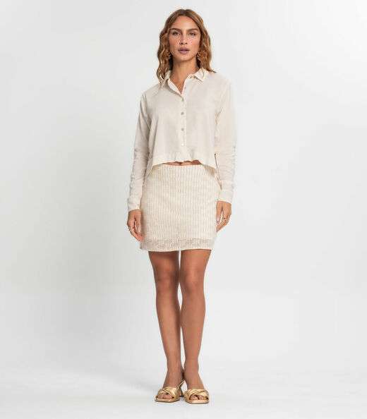 Camisa  Feminina Manga Longa Endless Bege