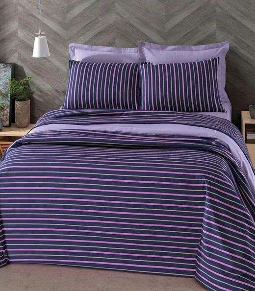 Jogo De Cama 200 Fios Queen 4 Peças Lar E Lazer Roxo
