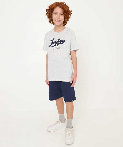 Camiseta Juvenil Estampada Marisa Tam 10 a 16 Cinza