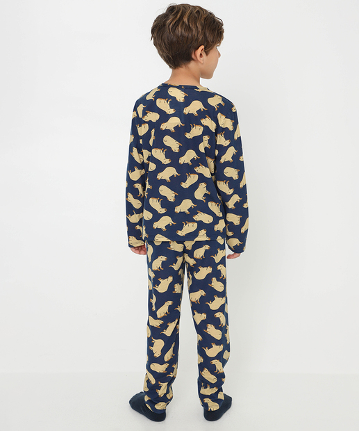 Pijama Infantil Capivara Marisa Tam 04 ao 10 Azul