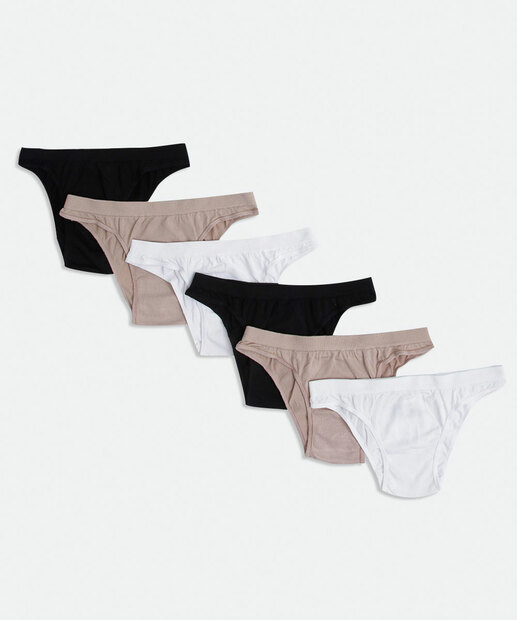 Kit 6 Calcinhas Tanga Básica Trifil