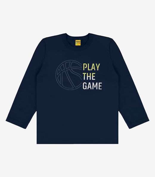Camiseta Infantil Manga Longa Rovi Kids Azul