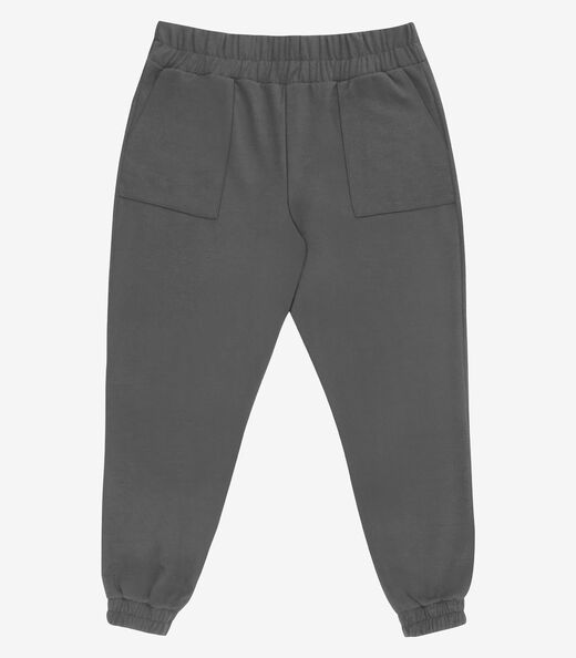 Image_Calça Feminina Jogger Piquet Plus Size Secret Glam Cinza