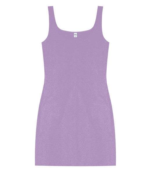 Vestido Curto em Ribana Canelada Rovitex Roxo