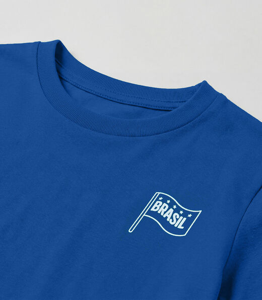 Blusa Feminina Infantil Brasil Rovitex Kids Azul