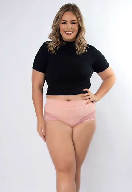 Kit 3 Calcinhas Amada Plus Size Microfibra Concept Lingerie Multicolorido