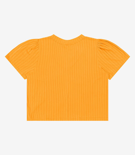 Blusa Canelada Plus Infinita Cor Amarelo