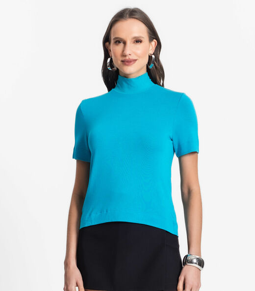 Blusa Feminina Gola Alta Endless Azul