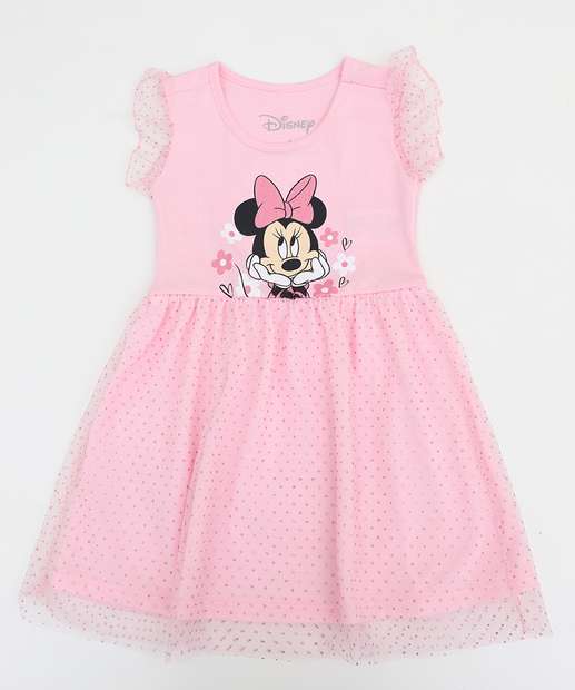 Image_Vestido Infantil Tule Strass Minnie Tam 1 a 3 Rosa
