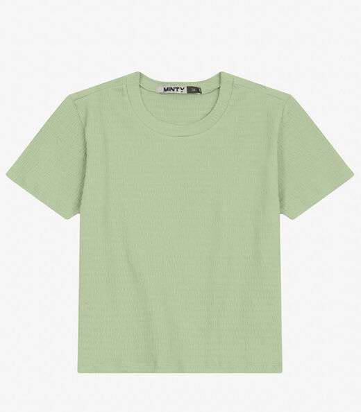 Blusa Juvenil Feminina em Malha Anarruga Minty Verde