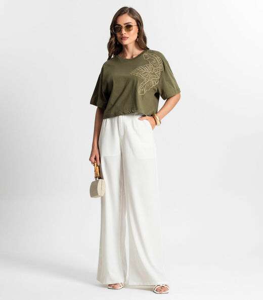 Blusa Feminina Com Bordado Endless Verde