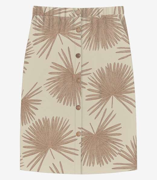 Saia Super Midi Feminina Plus Size Secret Glam Bege