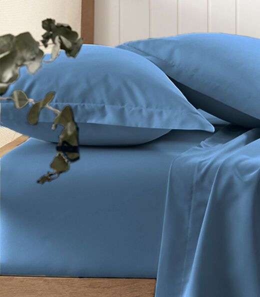 Lençol Toque Acetinado Queen Altenburg Azul