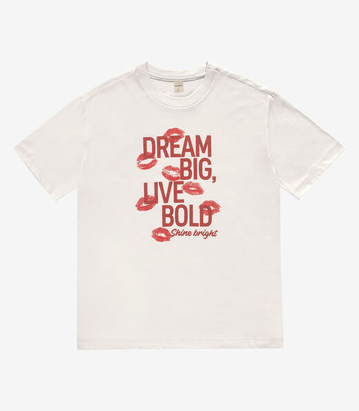 T- Shirt Overzised Meia Malha Feminina Rovitex Bege