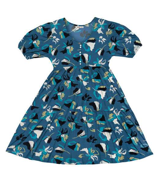Vestido Midi Estampado Plus Size Secret Glam Azul