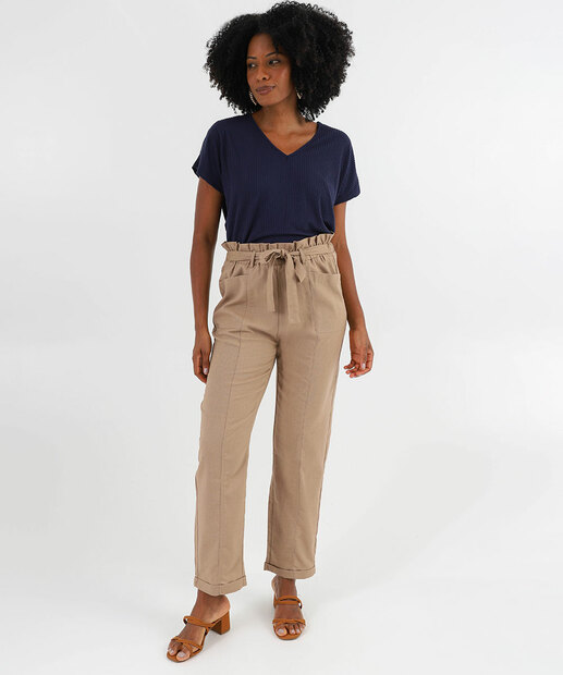 Image_Calça Feminina Clochard Reta Bolsos Marisa Marrom