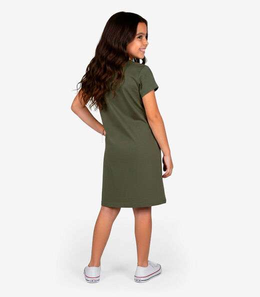 Vestido Menina Infantil em Molecotton Select Verde