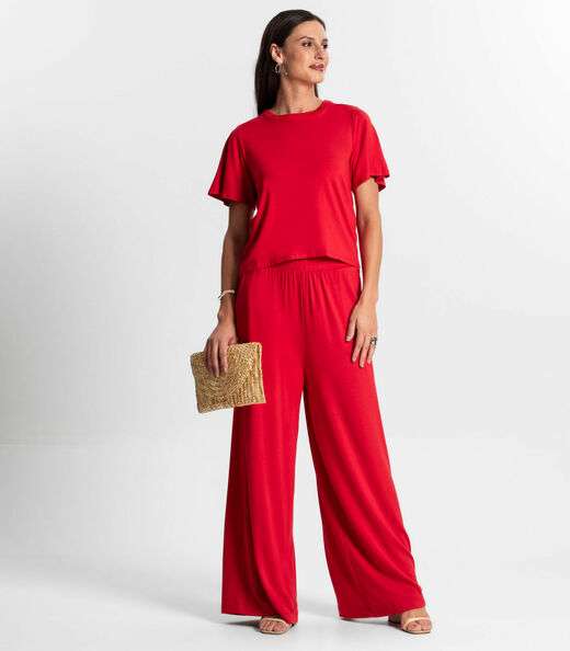 Blusa Feminina Manga Curta Rovitex Vermelho