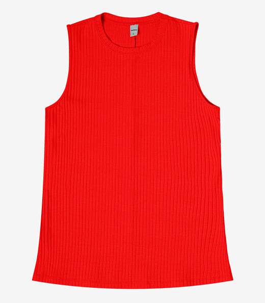 Regata Feminina Ribana Canelada Rovitex Laranja