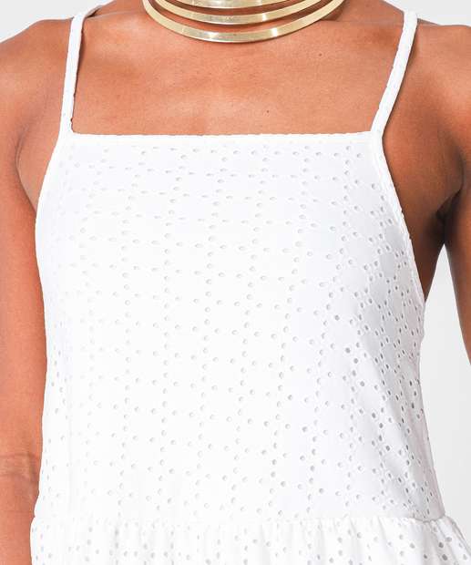 Vestido Feminino Laise Alças Finas Marisa Branco