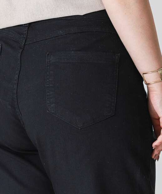 Calça Plus Size Feminina Jeans Skinny Preto