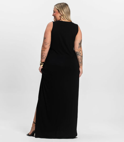 Vestido Longo Plus Size Infinita Cor Preto