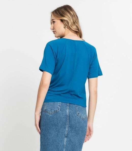 Blusa Feminina Lisa Infinita Cor Azul