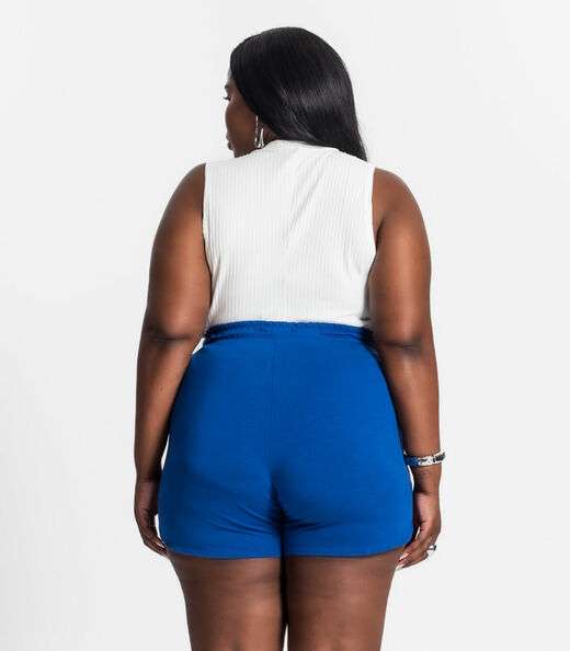 Regata Plus Size Em Ribana Canelada Secret Glam Bege