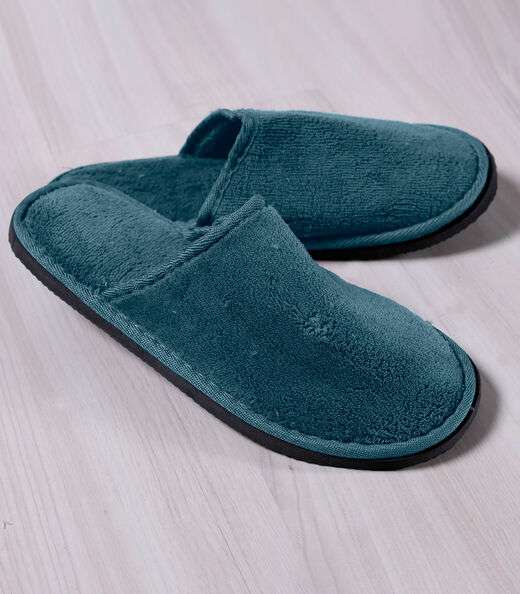 Image_Pantufa Masculina Em Plush Bene Casa Azul