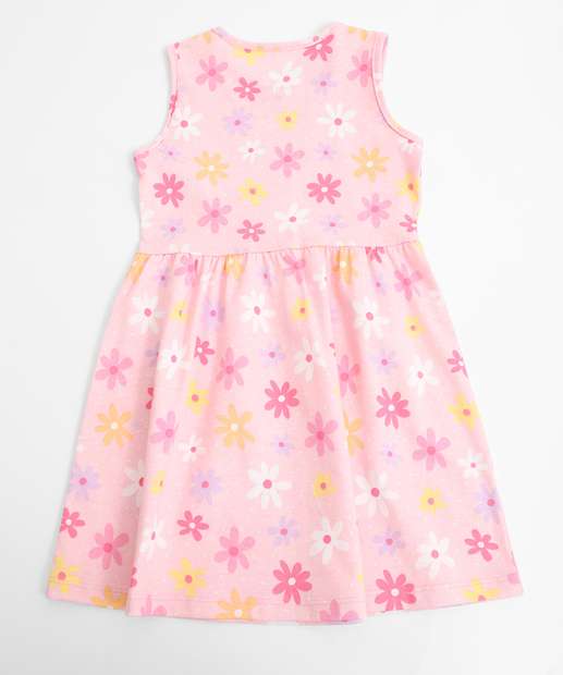 Vestido Infantil Estampa Flores Marisa Tam 1 a 3 Rosa