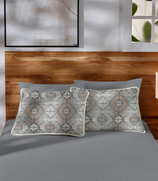 Image_Jogo de Cama Queen 3pçs Estampado Vivaldi Cinza