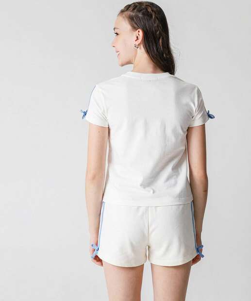 Short Juvenil Moletom Laço Marisa Tam 10 a 16 Off White