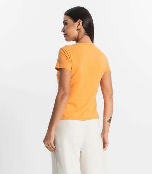 Blusa T-Shirt Feminina Estampada Select Laranja