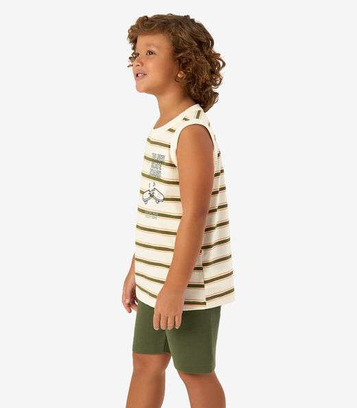 Image_Conjunto Camiseta com Bermuda Meia Malha Rovi Kids Bege