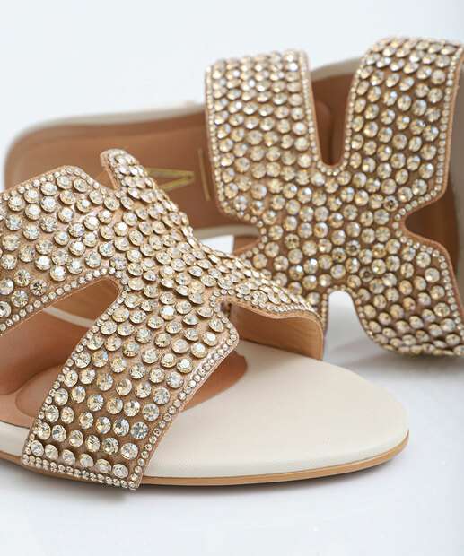 Tamanco Feminino Salto Grosso Strass Vizzano