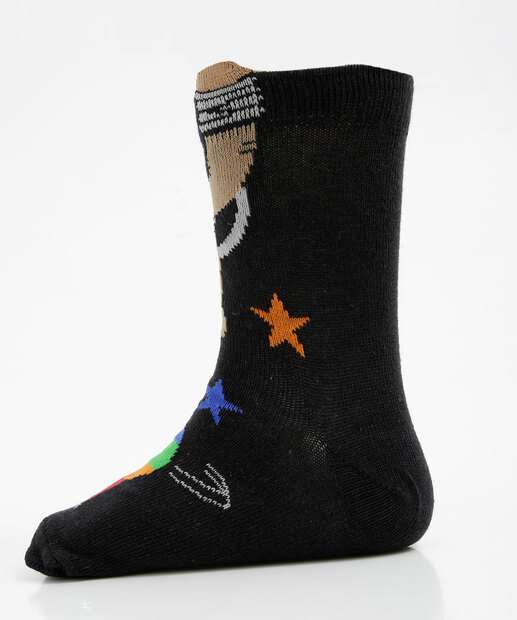 Kit 2 Pares Meias Infantil Soquete Estampadas