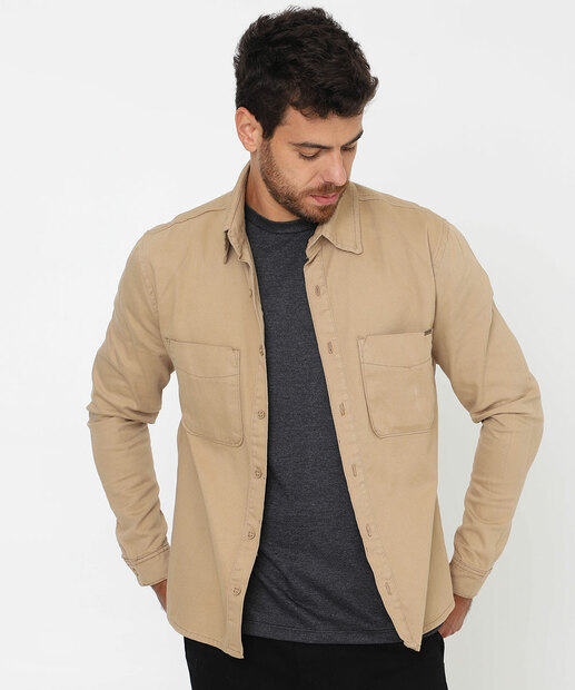Image_Camisa Masculina Manga Longa Marisa Bege