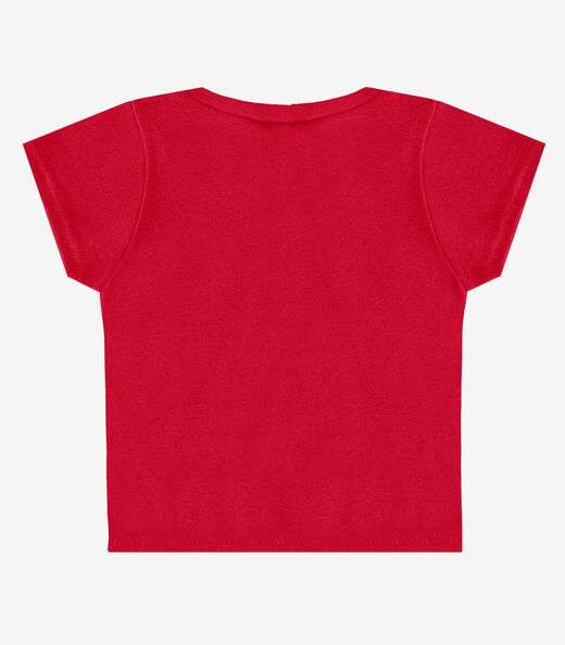 Blusa Básica Infantil Manga Curta Lisa Soletex Vermelho