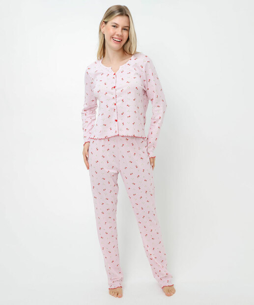 Pijama Feminino Estampa Morangos Marisa Rosa