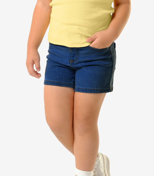Conjunto Infantil Blusa E Shorts Jeans Trick Nick Amarelo