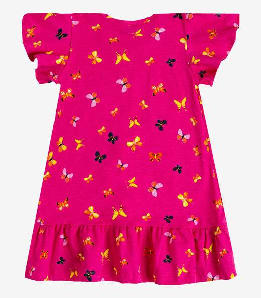 Vestido Infantil Com Manga Godê Select Rosa