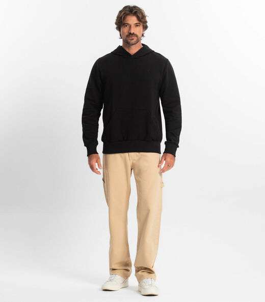Blusão Masculino Básico com Capuz Diametro Preto